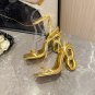 Fashionable square toe shallow mouth buckle strap high heels 3 colors