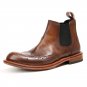 Handmade Chelsea boots brogue boots vintage top layer cowhide hand-rubbed color 2 colors