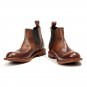 Handmade Chelsea boots brogue boots vintage top layer cowhide hand-rubbed color 2 colors