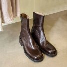Genuine leather vintage martin boots back zipper chelsea motorcycle women's boots 2 colors