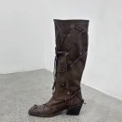 Women's high knight boots under knee high leather boots