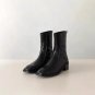 Women's small square toe short boots soft leather martin boots 2 colors