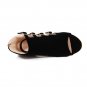 Colorblocked belt buckle fish mouth shoes Roman sandals