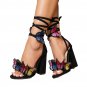 High Heels Embroidered 3D Suede Butterfly High Heel Sandals 2 colors