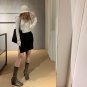 Vintage thick heel genuine leather women's ankle stretch short boots 2 colors