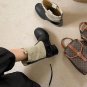 Linen stitching mid-tube women's thick heel Martin boots