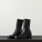 Square toe genuine leather thick heel Martin boots retro knight women boots