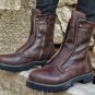 Round toe men's short barrel Martin boots thick sole rivet shoes