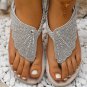 New style fan rhinestone woven beach sandals for women 3 colors
