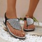 New style fan rhinestone woven beach sandals for women 3 colors
