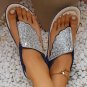 New style fan rhinestone woven beach sandals for women