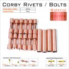 12 Copper Corby Rivets 4 Copper lanyard Tubes For Knifemaking Supplies Knife Mounting Hardware