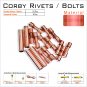 12 Copper Corby Rivets 4 Copper lanyard Tubes For Knifemaking Supplies Knife Mounting Hardware