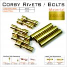 Knife Mounting Hardware 6 Brass Corby Rivets 3 Lanyard Tubes Knife Making Supply