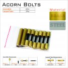 6 Acorn Brass Bolts 2 Brass lanyard Tubes For Knifemaking Supplies Knife Mounting Hardware