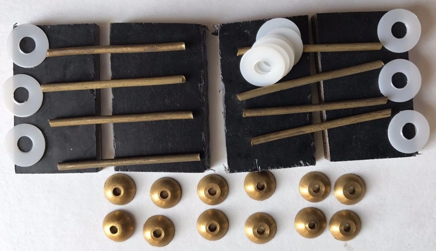 Straight Razor Scales Hardware (HW 100) 12 Solid Brass Collars 8 Pins