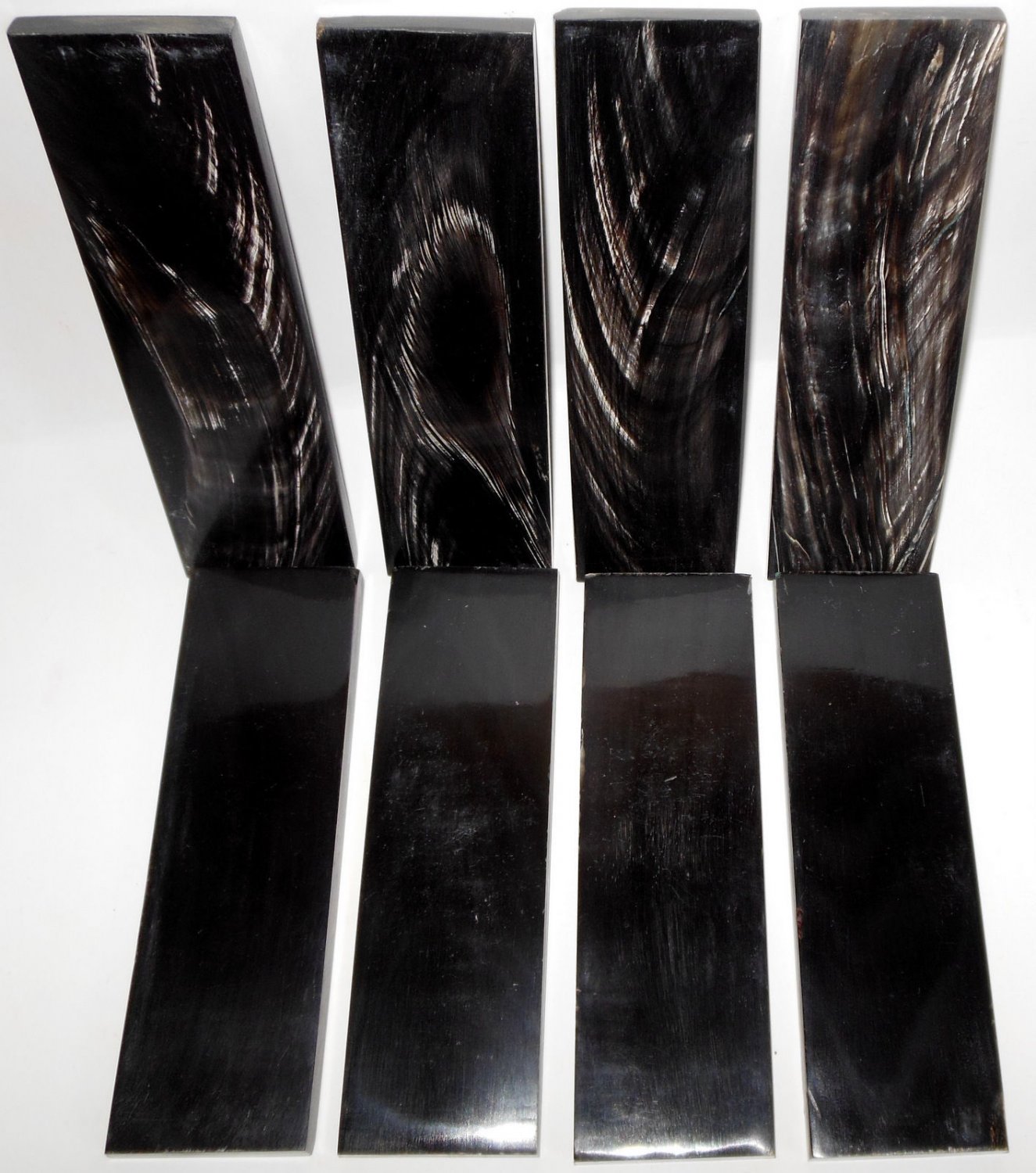 8 Streaked Horn Scales 6x1.75x.37 Knifemaking Supplies Knife Handle Horn Plates