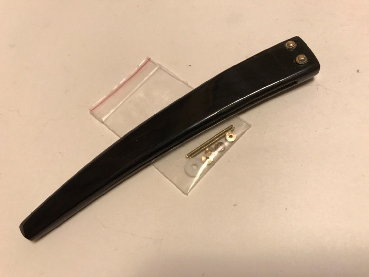 Buffalo Horn Razor Scales With Wedge With Brass Hardware Straight Razor Handles