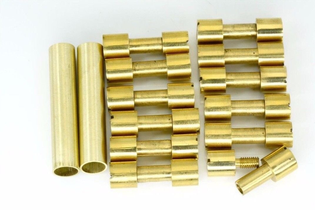 Knife-Handle Hardware 12 Brass Corby Rivets 4 Lanyard Tubes Knife Making Supply