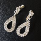 Bridal clip earrings water drop droplet clip on earing for women wedding party screw