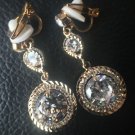 Trendy round earrings water droplet clip on earrings Zircon for woman gift wedding bridal jewelry