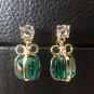 Cute green non pierced earrings bowknot clip on earrings for lady female