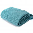 Battilo[Turquoise]Knitted Tweed Plush Throw Blanket 60" L x 50" W