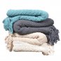 Battilo[Turquoise]Knitted Tweed Plush Throw Blanket 60" L x 50" W