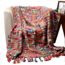 Battilo Tropical Style Multi-color Rainbow Throw Blanket 63" X 49"