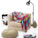 Battilo Decorative Super Soft Plaid Fringed Bed Blanket 79" X 59"