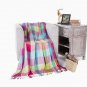 Battilo Decorative Super Soft Plaid Fringed Bed Blanket 79" X 59"