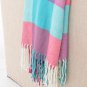 Battilo Decorative Super Soft Plaid Fringed Bed Blanket 79" X 59"