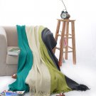 Battilo Simple Four-color Stitching Cashmere Carpet Sofa/Couch Throw Blanket, 59" X 51"