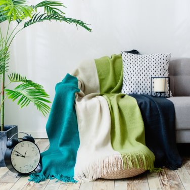 Battilo Simple Four-color Stitching Cashmere Carpet Sofa/Couch Throw Blanket, 94" X 55"