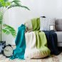 Battilo Simple Four-color Stitching Cashmere Carpet Sofa/Couch Throw Blanket, 94" X 55"