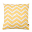 Battilo Home Decorations Cotton Yellow&White Wave Pillow Cushion with Insert 1 Piece