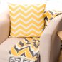 Battilo Home Decorations Cotton Yellow&White Wave Pillow Cushion with Insert 1 Piece