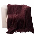 Battilo (dark purple)Charlotte Ruffled Acrylic Soft Decorative Throw Blanket, 51"x67"