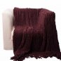 Battilo (dark purple)Charlotte Ruffled Acrylic Soft Decorative Throw Blanket, 51"x67"