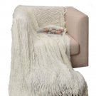 Battilo (white)Charlotte Ruffled Acrylic Soft Decorative Throw Blanket, 51"x67"