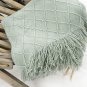 Battilo[Lake Blue] Knit Diamond Pattern Decorative Throw Blanket, 50" W By 60" L