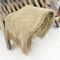 Battilo [Khaki]Knit Diamond Pattern Decorative Throw Blanket 50" by 60"
