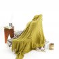 Battilo [Mustard]Knit Diamond Pattern Decorative Throw Blanket 50" by 60"