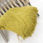 Battilo [Mustard]Knit Diamond Pattern Decorative Throw Blanket 50" by 60"