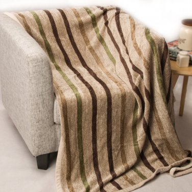 Battilo Casual Strip Comfortable Throw Blanket