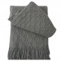 Battilo [Grey]Throw Blanket Textured Solid Soft Sofa Couch Decorative Knit Blanket, 51" x 59"