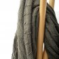 Battilo [Grey]Throw Blanket Textured Solid Soft Sofa Couch Decorative Knit Blanket, 51" x 59"