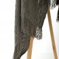 Battilo [Grey]Throw Blanket Textured Solid Soft Sofa Couch Decorative Knit Blanket, 51" x 59"