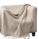 Battilo(94" X 55") Large Cotton Zig-Zag Sofa Throws Tassel Arm Chair Covers