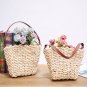 Battilo PU Handles Handmade Cornkin Basket Photography Props Creative Storage Decorative Wall Basket